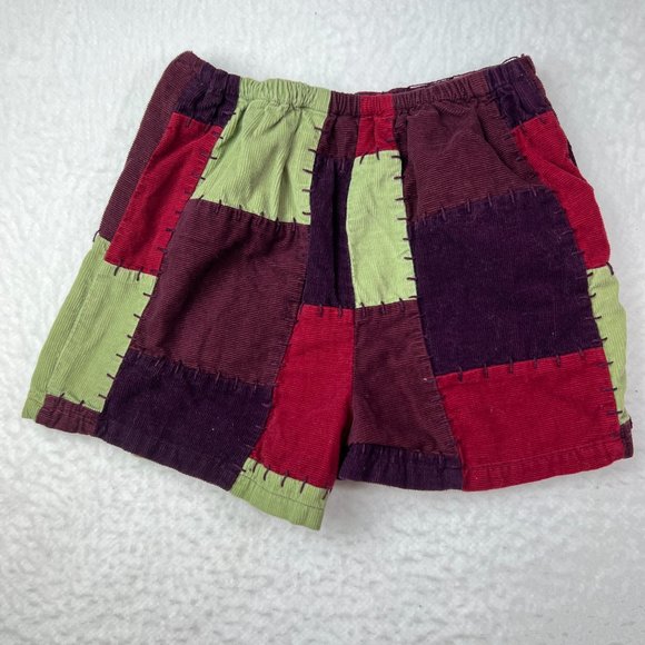 Gymboree Wrap Around Shorts Sz 3yrs. (small)Corduroy Patchwork Stitched Elastic - Picture 2 of 5